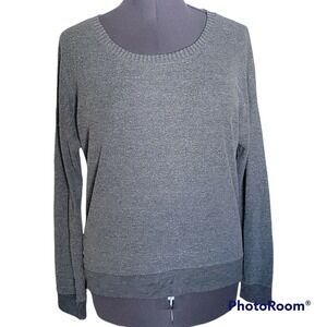 Women's Size Medium Gray Sleeve Lightweight Sweater Shirt - Vintage Plush T